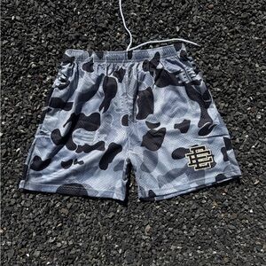 Eric Emanuel Black and Gray Camo Shorts